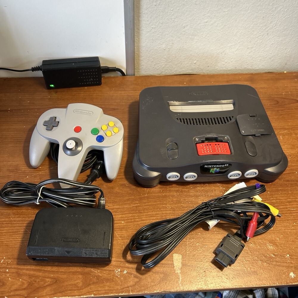 Nintendo 64 N64 NUS-001 w/ Cables Control & OEM Expansion Pak Pack Tested